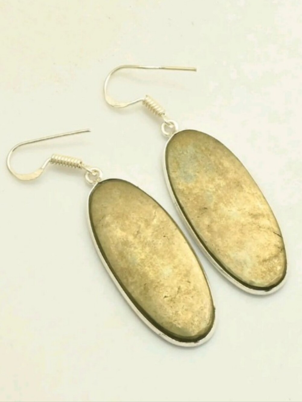 Apache Pyrite Gold Gemstone Jewelry 925 Sterling Silver Handmade Dangle Earrings